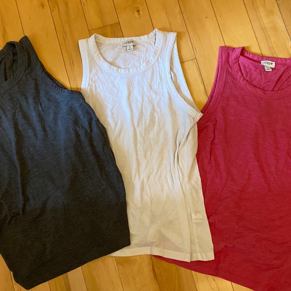 J Crew - 3 pack of Tanks with tie back opening - size small